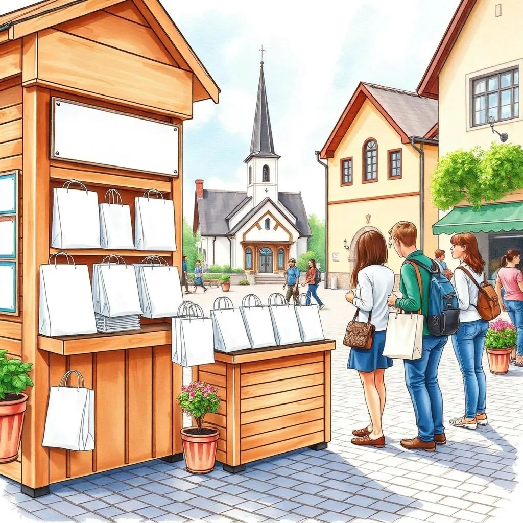 Ilustratie cartoon watercolor — Primării & centre de informare turistică