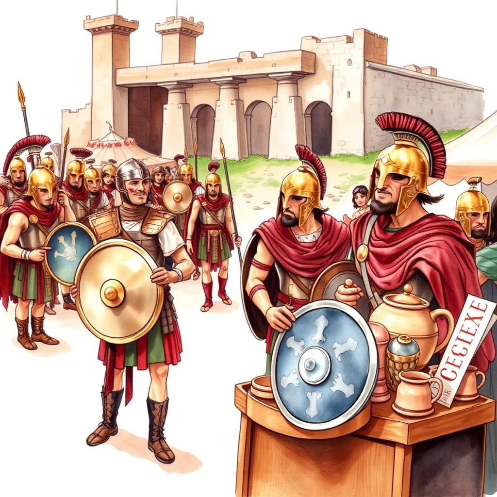 Ilustratie cartoon watercolor — Festivalul Antic Drobeta