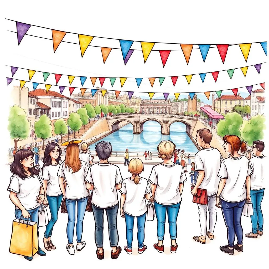 Ilustratie cartoon watercolor — Zilele Municipiului Drobeta-Turnu Severin