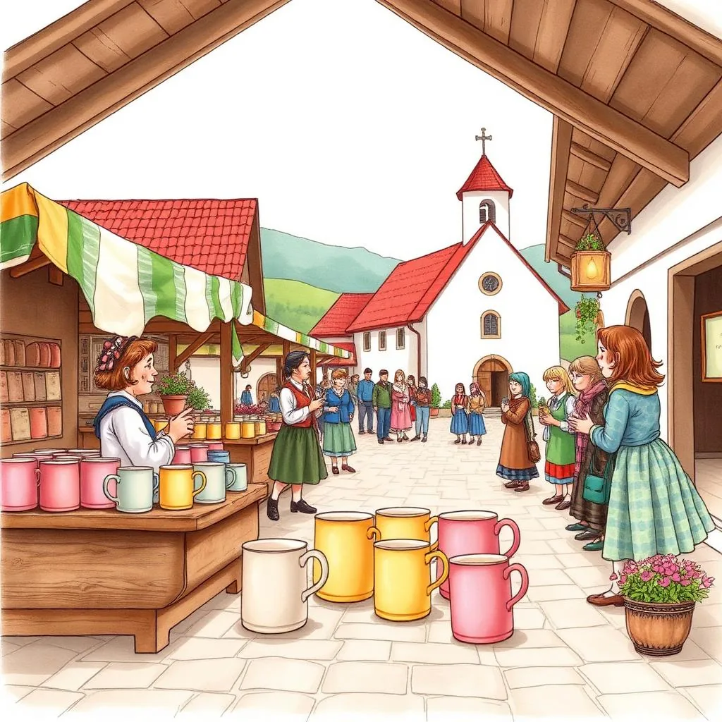 Ilustratie cartoon watercolor — Zilele localităților Orșova, Baia de Aramă, Strehaia, Vânju Mare