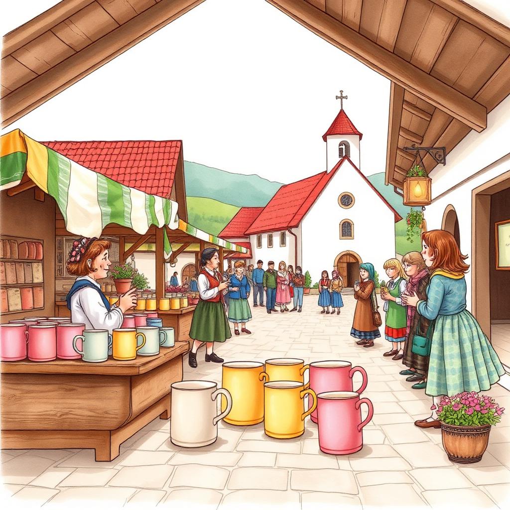 Ilustratie cartoon watercolor — Zilele localităților Orșova, Baia de Aramă, Strehaia, Vânju Mare