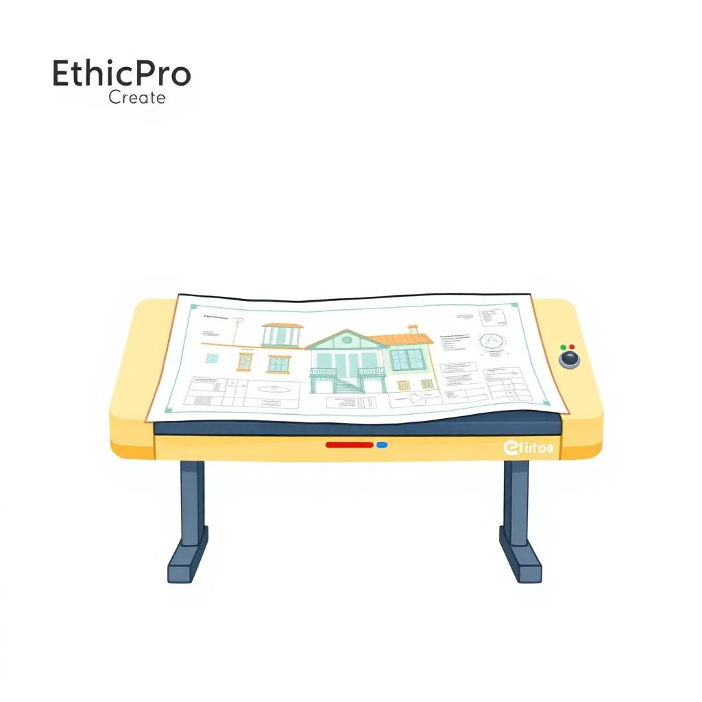 Scaner format mare digitalizând un plan — ETHICPRO Create