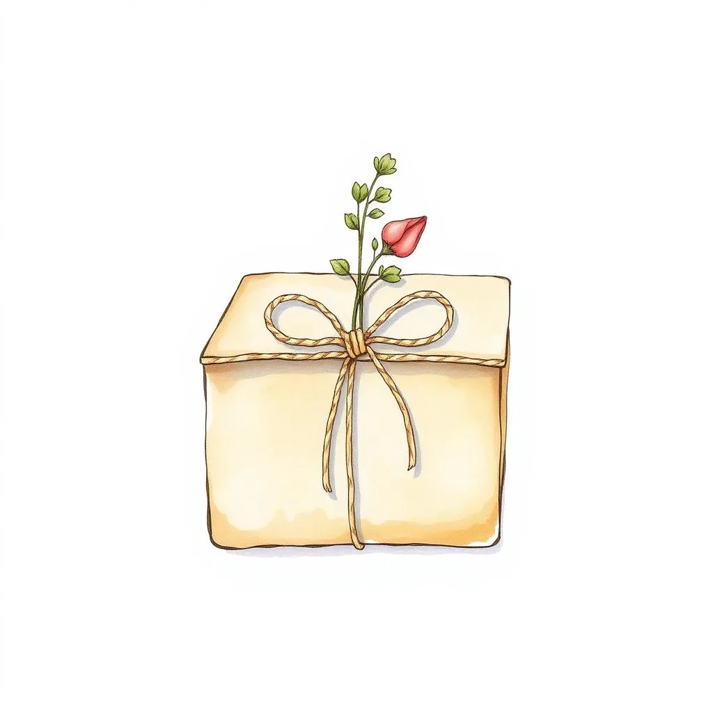Ilustrație Cutie cadou handmade personalizată