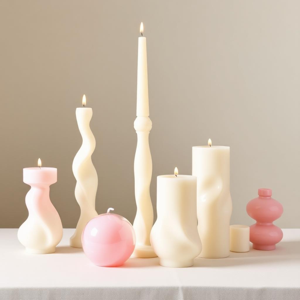 Ilustrație Lumânări sculpturale pentru decor eveniment