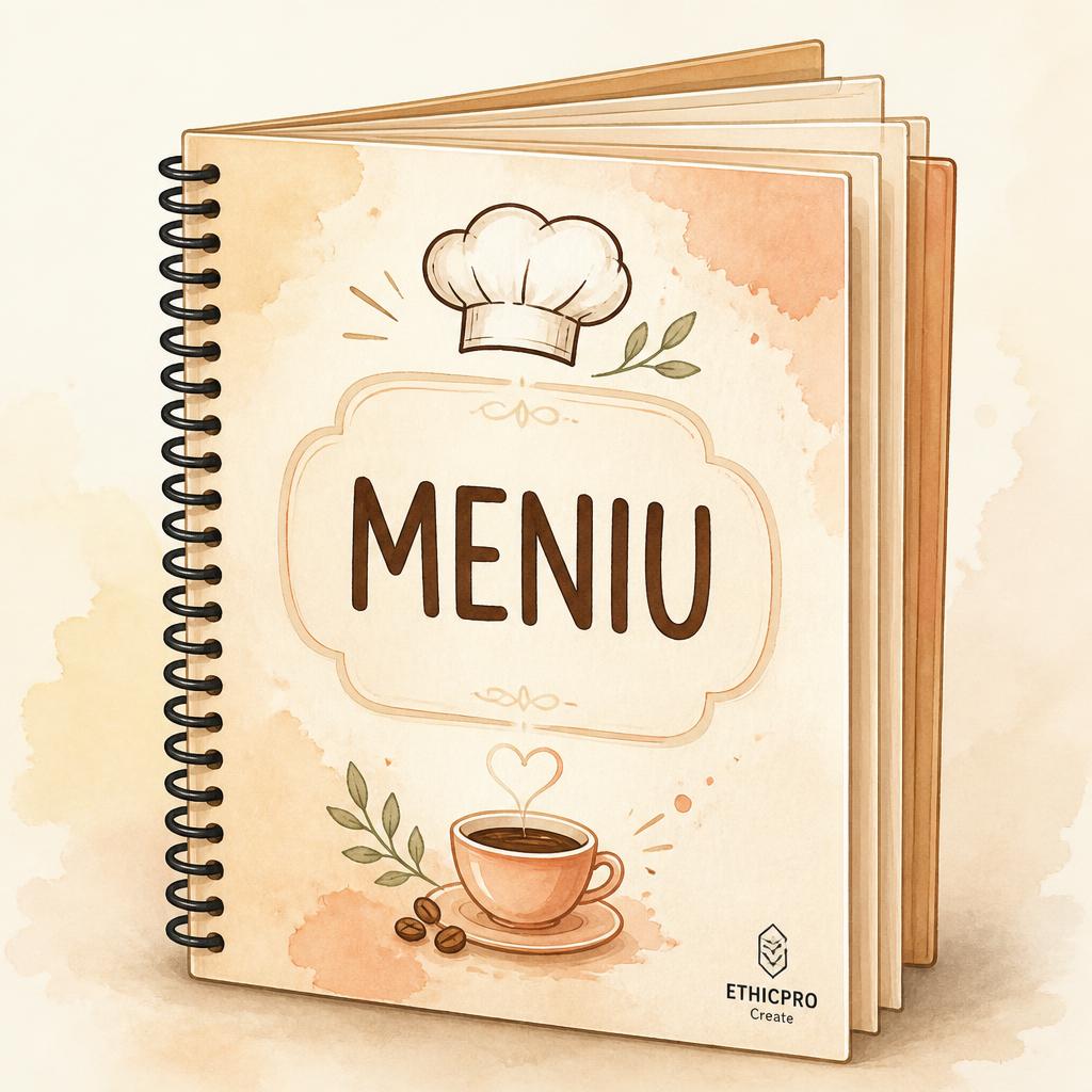 Ilustrație Meniu restaurant cu spirală