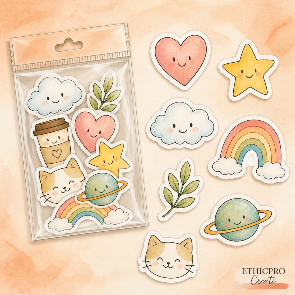 Ilustrație Pachet stickere autocolante